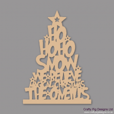 3mm MDF New Style Funky Font Family Name Christmas Tree Christmas Shapes