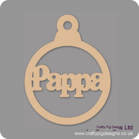 3mm MDF Pappa Bauble Christmas Baubles