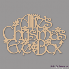 3mm MDF Rectangular Personalised Christmas Eve Box Topper With Snowflakes Personalised and Bespoke