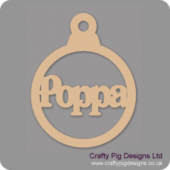 3mm MDF Poppa Bauble Christmas Baubles