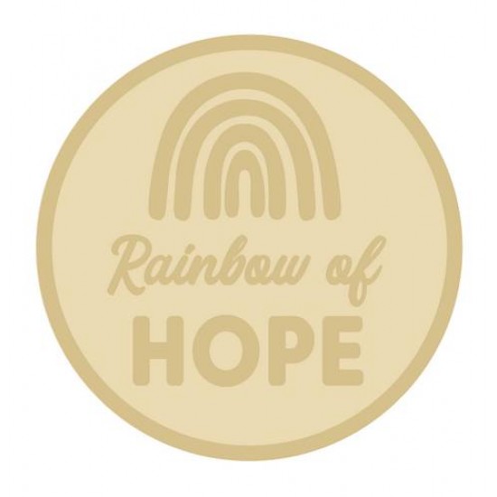 3mm Layered Circle Plaque - Rainbow Of Hope Personalised and Bespoke