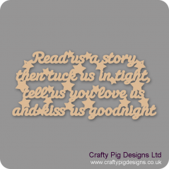 3mm MDF Read US A Story, Tuck US In Tight Plaque Baby Shapes