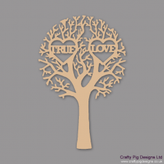 3mm MDF "TRUE LOVE" - Cut Out Tree  Trees Freestanding, Flat & Kits