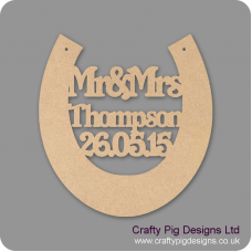 3mm MDF Wedding Horseshoe (personalised with surname and date) 