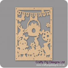 3mm MDF Tall Easter Cut Out Plaque Easter