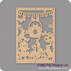 3mm MDF Tall Easter Cut Out Plaque Easter