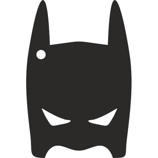 Black Acrylic Superhero Full Mask (10cm) (with 1 hole) Fathers Day