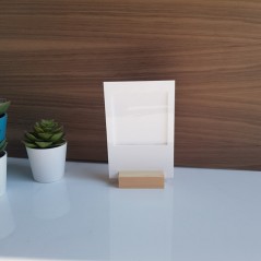 3mm White Acrylic Polaroid Holder with Oak Stand - Small Photo Frames