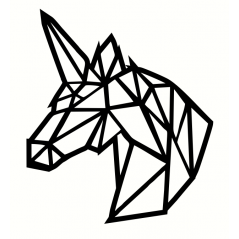 3mm mdf Geometric Unicorn Head Animal Shapes