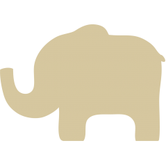3mm MDF Elephant (Trunk Up) Animal Shapes