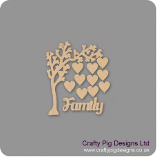 3mm MDF Arched Bough Family Tree Pack Kit Standard Hearts Trees Freestanding, Flat & Kits