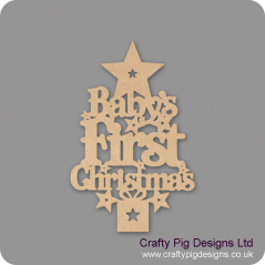 3mm MDF Baby's First Christmas Tree with Plinth Trees Freestanding, Flat & Kits