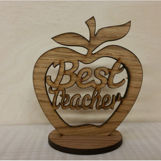 Oak Veneer - Best Teacher - Freestanding Apple Teachers