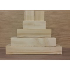 4 Tier Rounded Edge Wood Set with 2 Cubes (100mm, 150mm, 200mm, 250mm + 2 x 45mm cubes) Wooden Blocks, Tea Lights and Stacking Block Sets