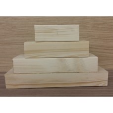 4 Tier Rounded Edge Wood Set (100mm, 150mm, 200mm, 250mm) Wooden Blocks, Tea Lights and Stacking Block Sets