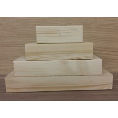 4 Tier Rounded Edge Wood Set (100mm, 150mm, 200mm, 250mm) Wooden Blocks, Tea Lights and Stacking Block Sets