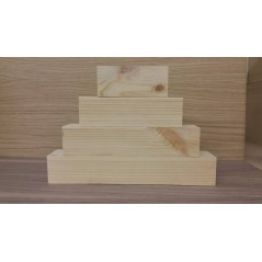 4 Tier Wooden Block Set - 45mm wood (100mm, 150mm, 200mm, 250mm) Wooden Blocks, Tea Lights and Stacking Block Sets