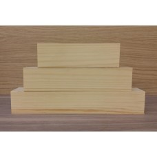 Larger 3 Tier Wooden Block Set - 45mm wood (150mm, 200mm, 250mm) Wooden Blocks, Tea Lights and Stacking Block Sets