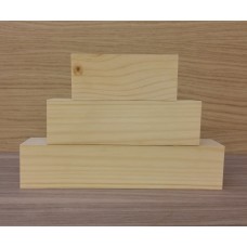 Small 3 Tier Wooden Block Set - 45mm wood (100mm, 150mm, 200mm) Wooden Blocks, Tea Lights and Stacking Block Sets
