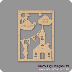 3mm MDF Boy Confirmation Plaque Baby Shapes