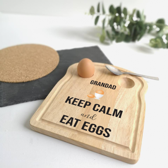 Printed TOAST SHAPED Breakfast Board - Keep Calm Design