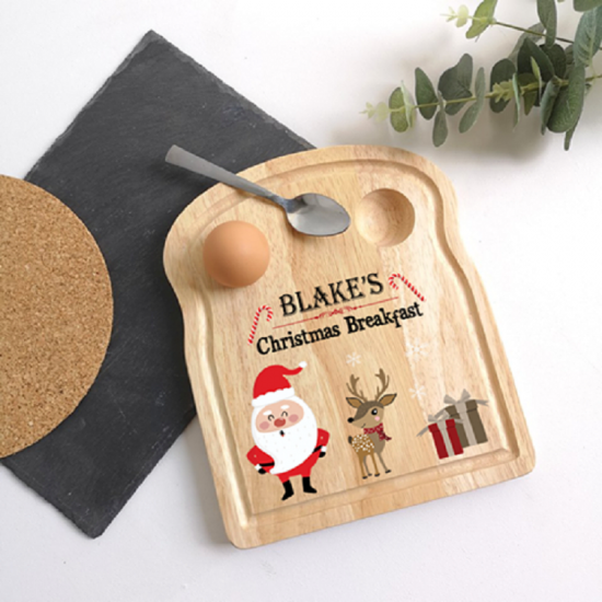 Printed Breakfast Board - Santa Design Christmas Shapes