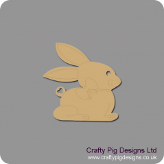 3mm MDF Bunny Rabbit with Bow Detail Easter