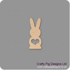 18mm Freestanding Tall Bunny with Heart Shape Cut Out Easter