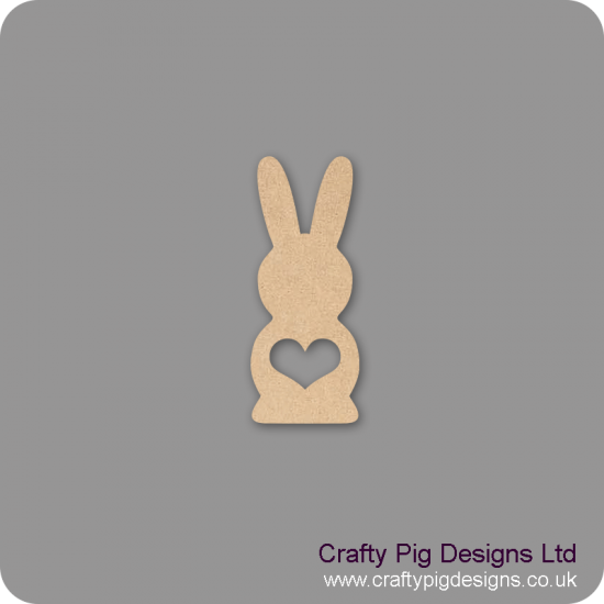 18mm Freestanding Tall Bunny with Heart Shape Cut Out Easter