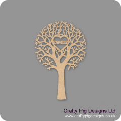 3mm MDF "FAMILY" - Cut Out Tree  Trees Freestanding, Flat & Kits