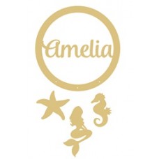 3mm mdf Personalised Starfish and Mermaid and Sea Horse Dream Catcher Personalised and Bespoke