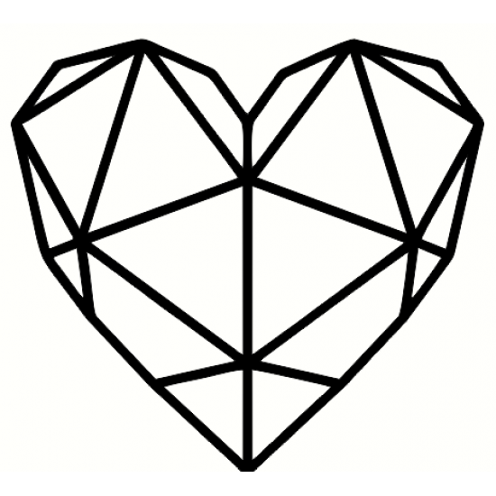 3mm mdf Geometric Heart Hearts