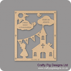 3mm MDF Girl First Holy Communion Plaque 