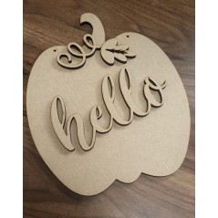 6mm Pumpkin with leaf and hello word Halloween