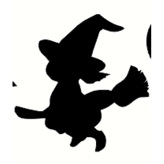 3mm MDF Witch on Broomstick Halloween