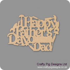 3mm MDF Happy Father's Day Dad Hanging Plaque With Tools Fathers Day