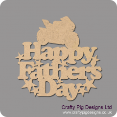 3mm MDF Happy Father's Day hanging plaque with motorbike Fathers Day