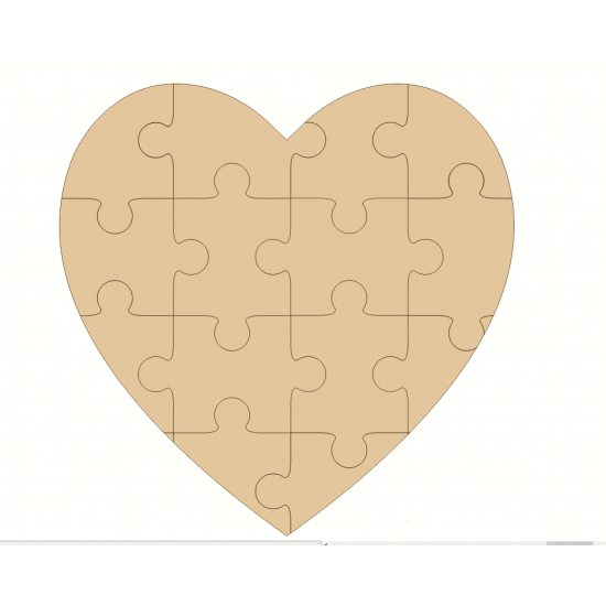 3mm MDF Jigsaw Heart Hearts