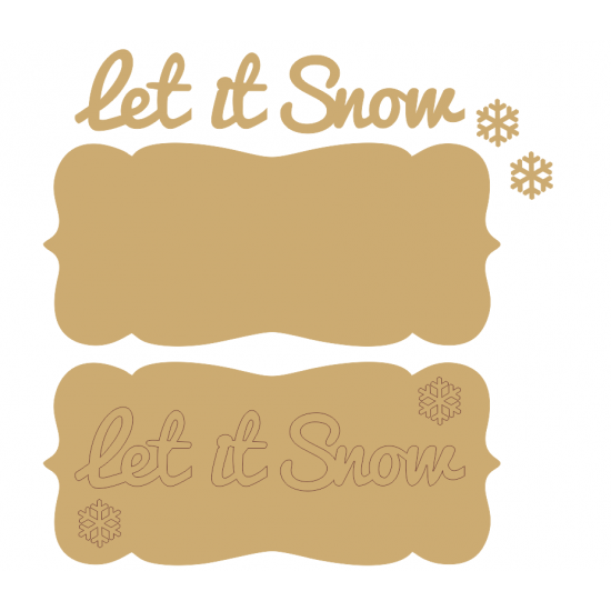 3mm MDF Let It Snow Plaque and words Christmas Quotes & Signs