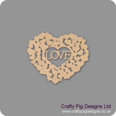 3mm MDF Love heart of hearts Hearts With Words