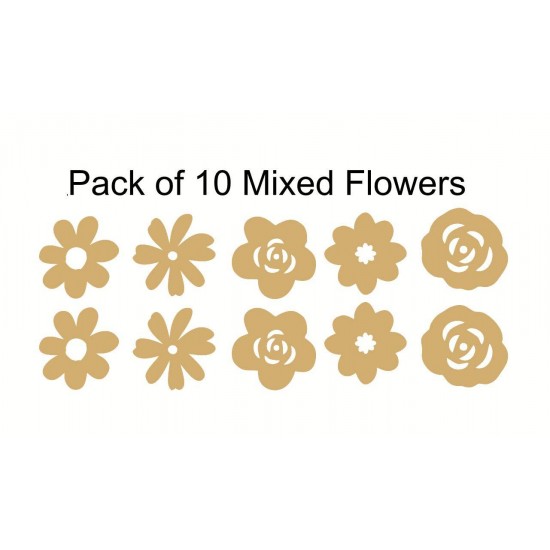 3mm MDF Mixed Flower Pack (same size) Flowers and Garden