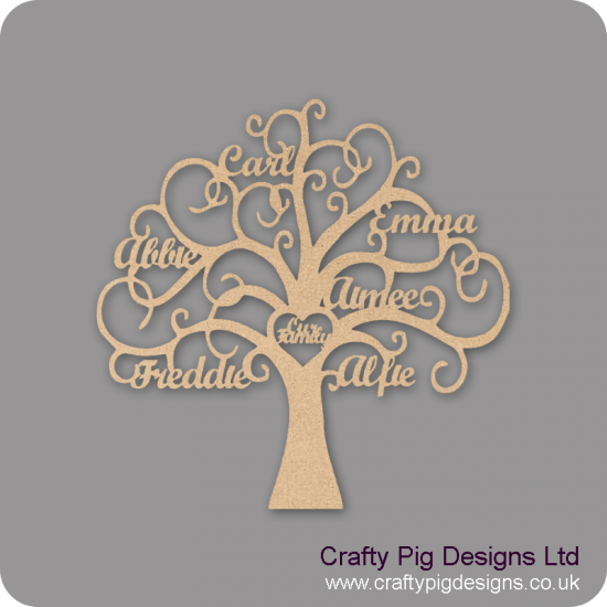 4mm MDF Personalised Freestanding - Our Family Tree Trees Freestanding, Flat & Kits