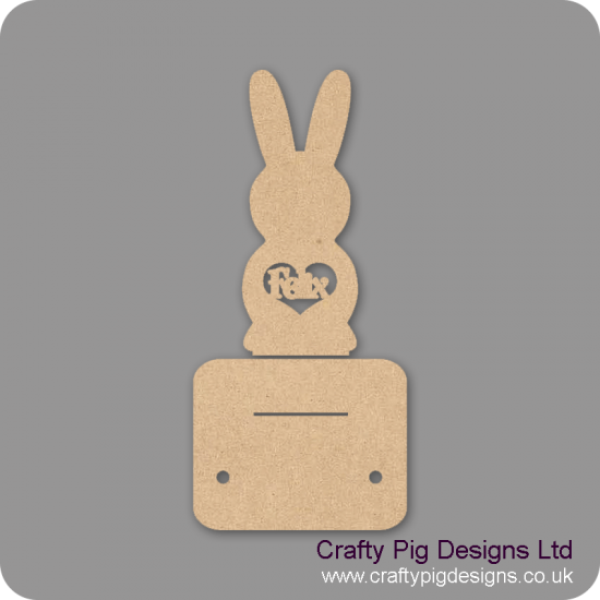 3mm MDF Personalised Easter Bunny and stand with 2 egg holders Easter