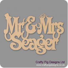 3mm MDF Mr and Mrs hanging sign with surname (horseshoes) Personalised and Bespoke