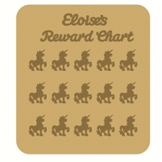 3mm MDF Personalised Unicorn Reward chart (with button handles) 