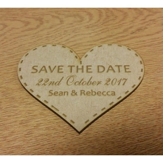 3mm MDF Save The Date Heart Basic Plaque Shapes
