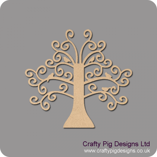 3mm MDF Swirly Tree (our freestanding swirly tree but on one complete side) Trees Freestanding, Flat & Kits