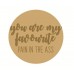 3mm mdf Circle Plaque "You Are My Favourite Pain In The Ass" Quotes & Phrases