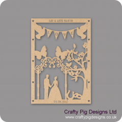 3mm MDF Personalised Wedding Plaque - With Fancy Arch Personalised and Bespoke