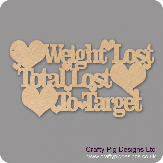3mm MDF Weight lost/Total Lost/To Target Chalkboard Countdown Plaques